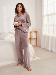Bath & Body Works Mink Brown Fleece Wide Leg Trousers - Image 2 of 8