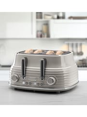 Daewoo Mink Brown Sienna 4 Slice Toaster - Image 1 of 4