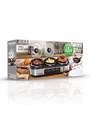 Daewoo Silver 3x1.5L Triple Slow Cooker - Image 4 of 4