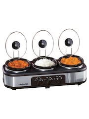 Daewoo Silver 3x1.5L Triple Slow Cooker - Image 4 of 9