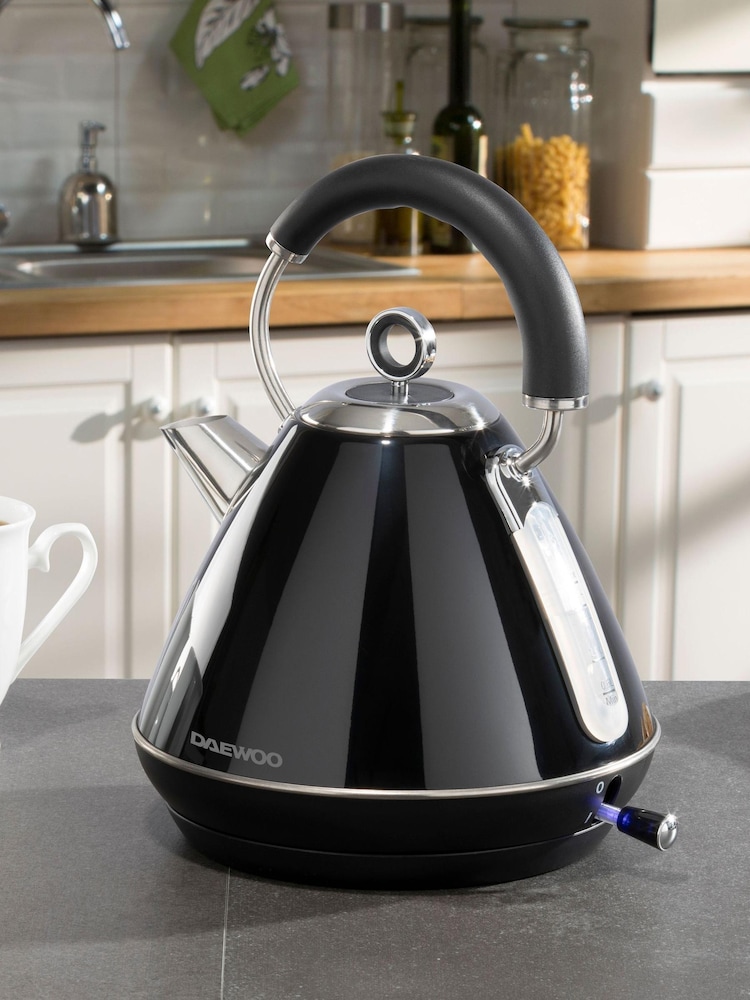 Daewoo Black Kensington Pyramid 1.7L Stainless Steel Kettle - Image 1 of 4