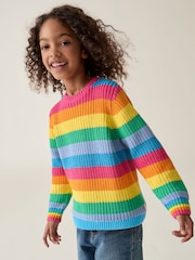 Little Bird by Jools Oliver Multi Colourful Knitted 100% Cotton Jumper - Image 1 of 6