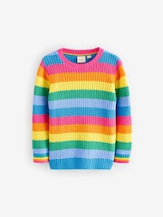 Little Bird by Jools Oliver Multi Colourful Knitted 100% Cotton Jumper - Image 4 of 6