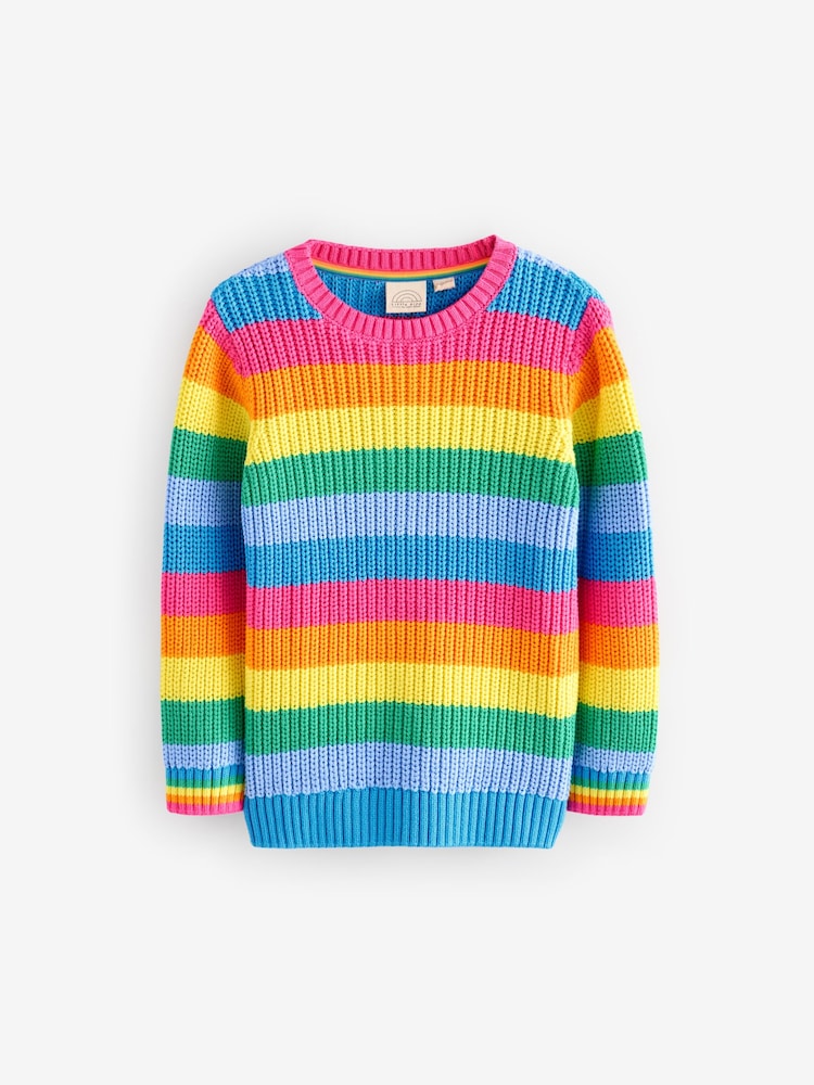 Little Bird by Jools Oliver Colourful Knitted 100% Cotton Jumper - Image 4 of 6