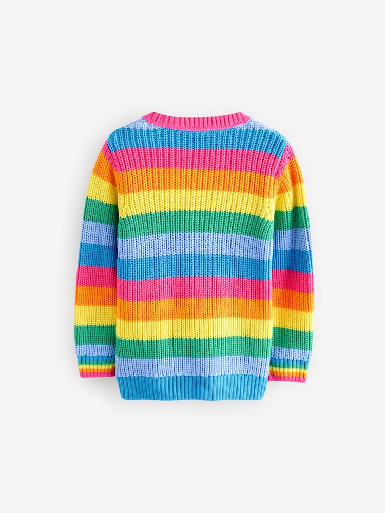 Little Bird by Jools Oliver Colourful Knitted 100% Cotton Jumper - Image 5 of 6