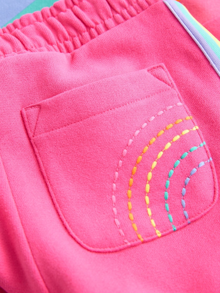 Little Bird by Jools Oliver Pink/Purple Rainbow Sweatshirt and Joggers Set - Image 9 of 9