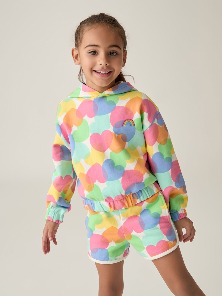 Little Bird by Jools Oliver Multi Rainbow 100% Cotton Hoodie - Image 1 of 7