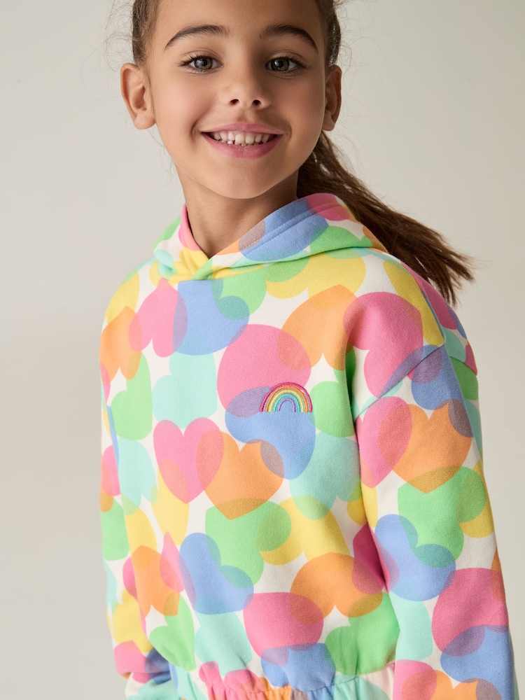 Little Bird by Jools Oliver Multi Rainbow 100% Cotton Hoodie - Image 2 of 7