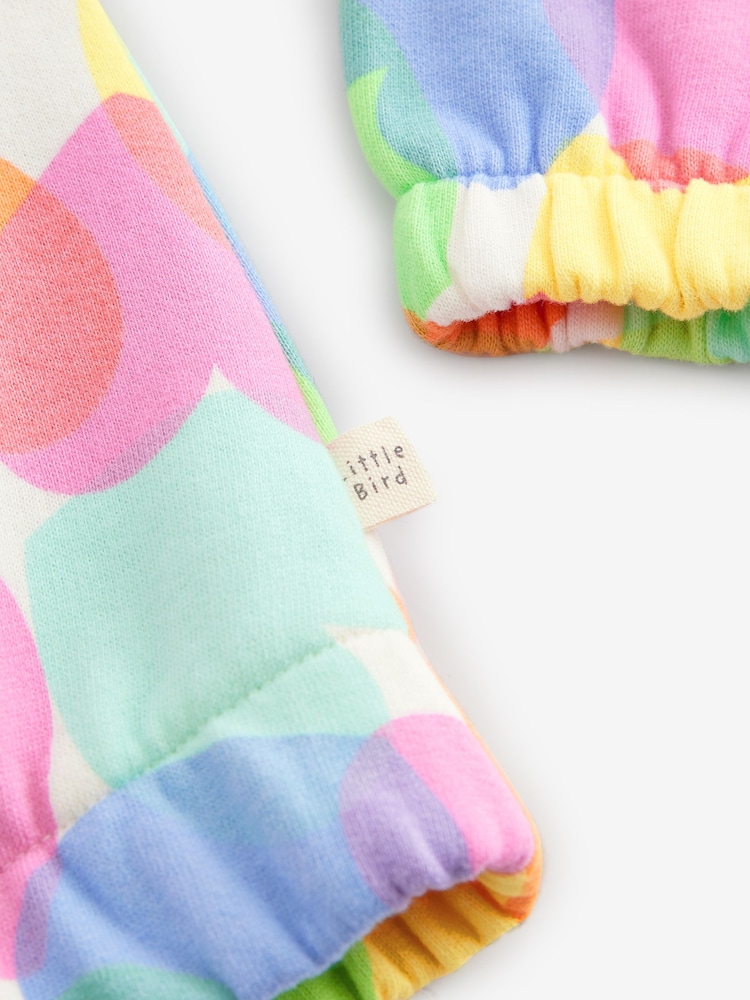 Little Bird by Jools Oliver Multi Rainbow 100% Cotton Hoodie - Image 7 of 7