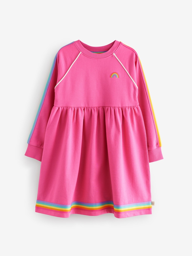 Little Bird by Jools Oliver Pink Sweat 100% Cotton Dress - Image 1 of 8