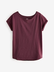 Burgundy Red Cap Sleeve T-Shirt Top - Image 5 of 7