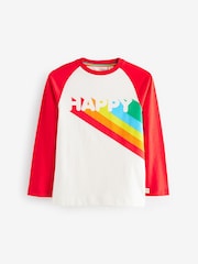 Little Bird by Jools Oliver Red 100% Cotton Long Sleeve Colourful T-Shirt - Image 1 of 6