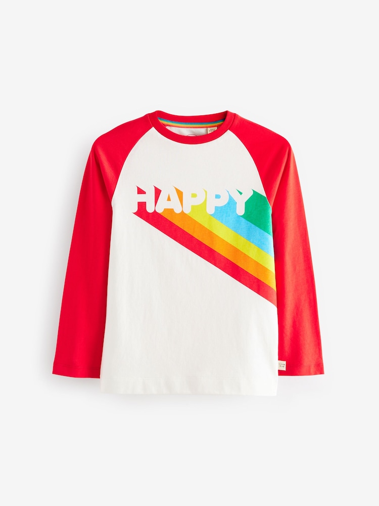 Little Bird by Jools Oliver Red 100% Cotton Long Sleeve Colourful T-Shirt - Image 1 of 6