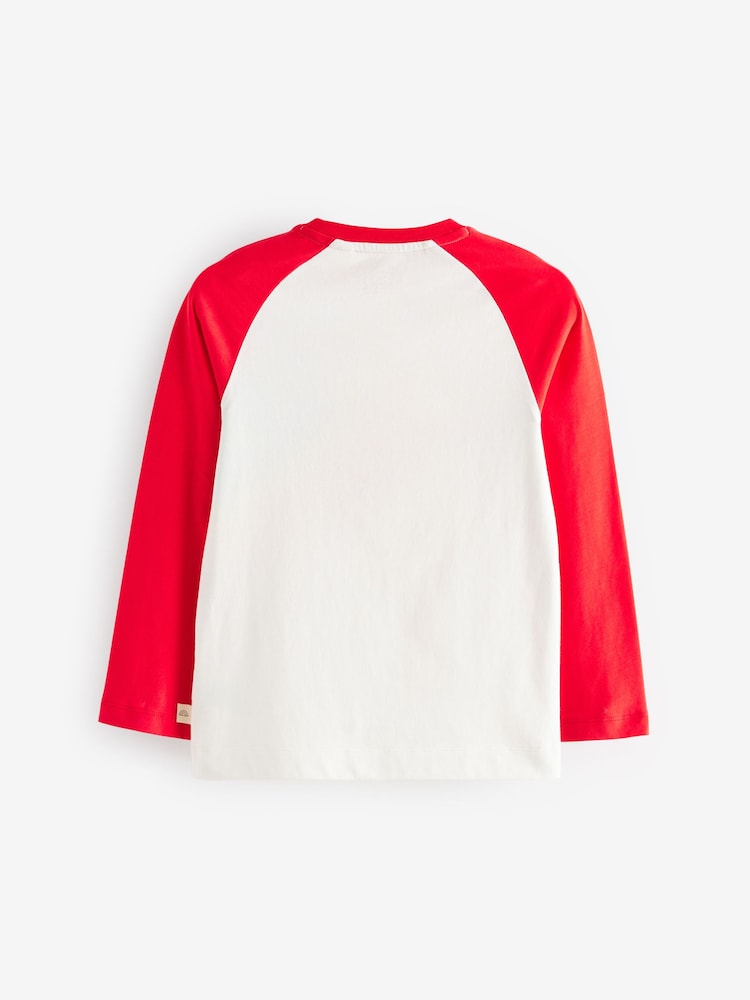 Little Bird by Jools Oliver Red 100% Cotton Long Sleeve Colourful T-Shirt - Image 2 of 6