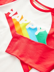 Little Bird by Jools Oliver Red 100% Cotton Long Sleeve Colourful T-Shirt - Image 3 of 6