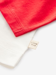 Little Bird by Jools Oliver Red 100% Cotton Long Sleeve Colourful T-Shirt - Image 4 of 6