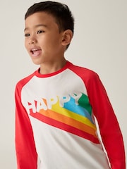 Little Bird by Jools Oliver Red 100% Cotton Long Sleeve Colourful T-Shirt - Image 5 of 6