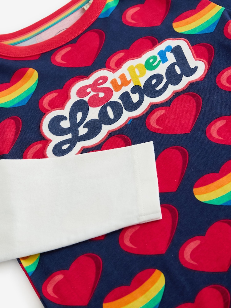 Little Bird by Jools Oliver Red Long Sleeve Colourful 100% Cotton T-Shirt - Image 6 of 6