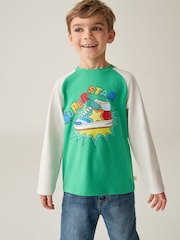 Little Bird by Jools Oliver Green 100% Cotton Long Sleeve Colourful T-Shirt - Image 1 of 7