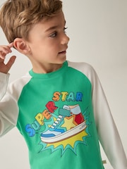 Little Bird by Jools Oliver Green 100% Cotton Long Sleeve Colourful T-Shirt - Image 3 of 7