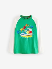 Little Bird by Jools Oliver Green 100% Cotton Long Sleeve Colourful T-Shirt - Image 4 of 7