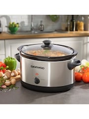 Daewoo Silver 6.5L Slow Cooker - Image 1 of 3