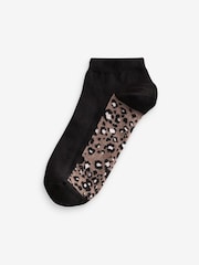 Leopard Footbed Trainers Socks 5 Pack - Image 3 of 6