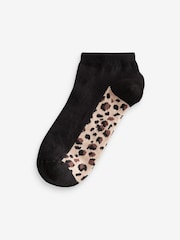 Leopard Footbed Trainers Socks 5 Pack - Image 5 of 6