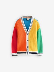 Little Bird by Jools Oliver Rainbow z izrazitim barvnim vzorcem 100% Cotton pletena jopa - Slika 1 iz 7