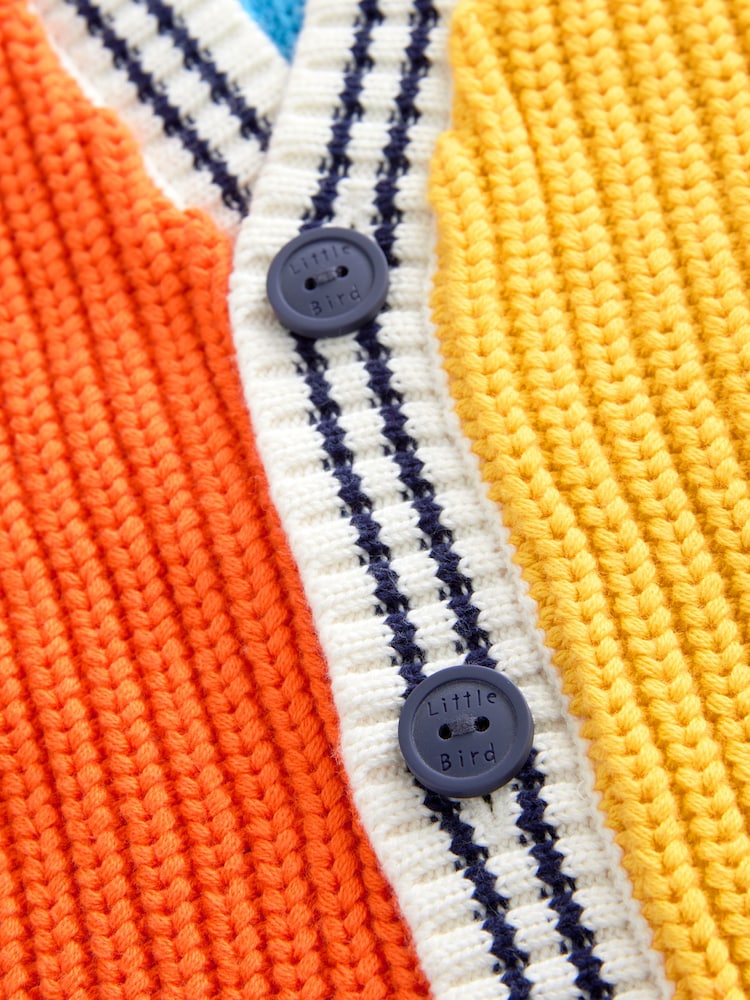 Little Bird by Jools Oliver Rainbow z izrazitim barvnim vzorcem 100% Cotton pletena jopa - Slika 2 iz 7