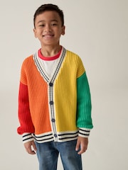 Little Bird by Jools Oliver Rainbow z izrazitim barvnim vzorcem 100% Cotton pletena jopa - Slika 4 iz 7