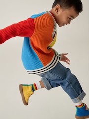 Little Bird by Jools Oliver Rainbow z izrazitim barvnim vzorcem 100% Cotton pletena jopa - Slika 6 iz 7