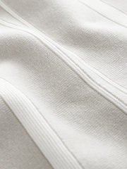 Light Grey Knitted Stripe Crew Neck 100% Cotton Jumper (3-16yrs) - Image 9 of 9