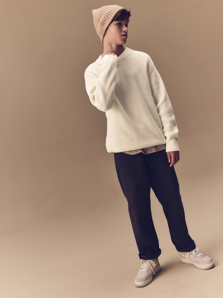 Cream Knitted Jumper (3-16yrs) - Image 1 of 7 Cream Knitted Jumper (3-16yrs) - Image 1 of 7