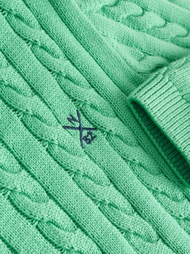 Green Cable Knit Crew Neck Jumper (3-16yrs) - Image 3 of 3