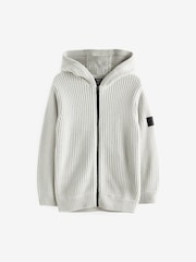 Grey Knitted Zip Through Hoodie (3-16yrs) - Image 1 of 4