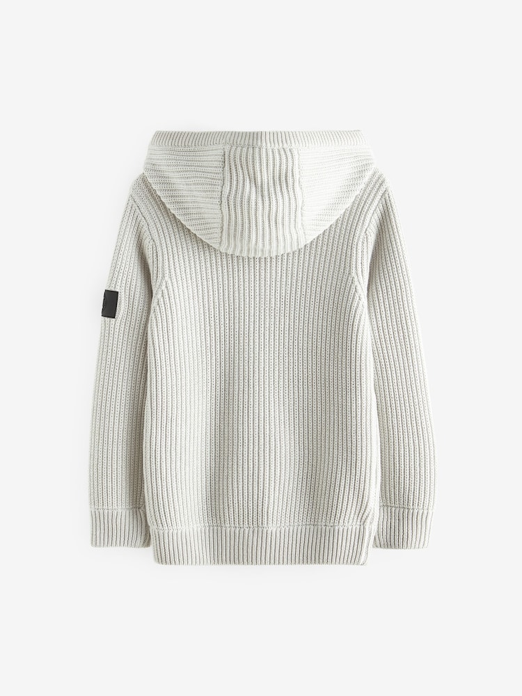 Grey Knitted Zip Through Hoodie (3-16yrs) - Image 2 of 4