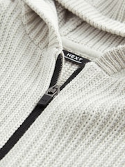 Grey Knitted Zip Through Hoodie (3-16yrs) - Image 3 of 4