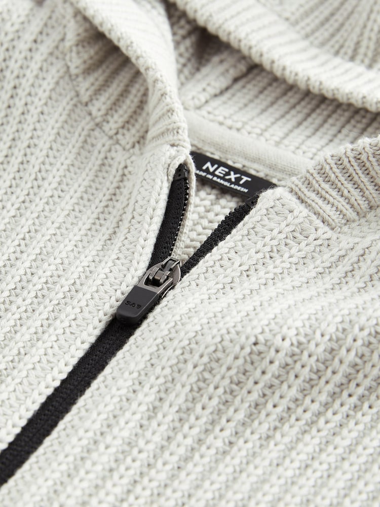 Grey Knitted Zip Through Hoodie (3-16yrs) - Image 3 of 4