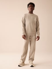Neutral Knitted Crew Neck Jumper and Joggers Set (3-16yrs) - Image 1 of 9