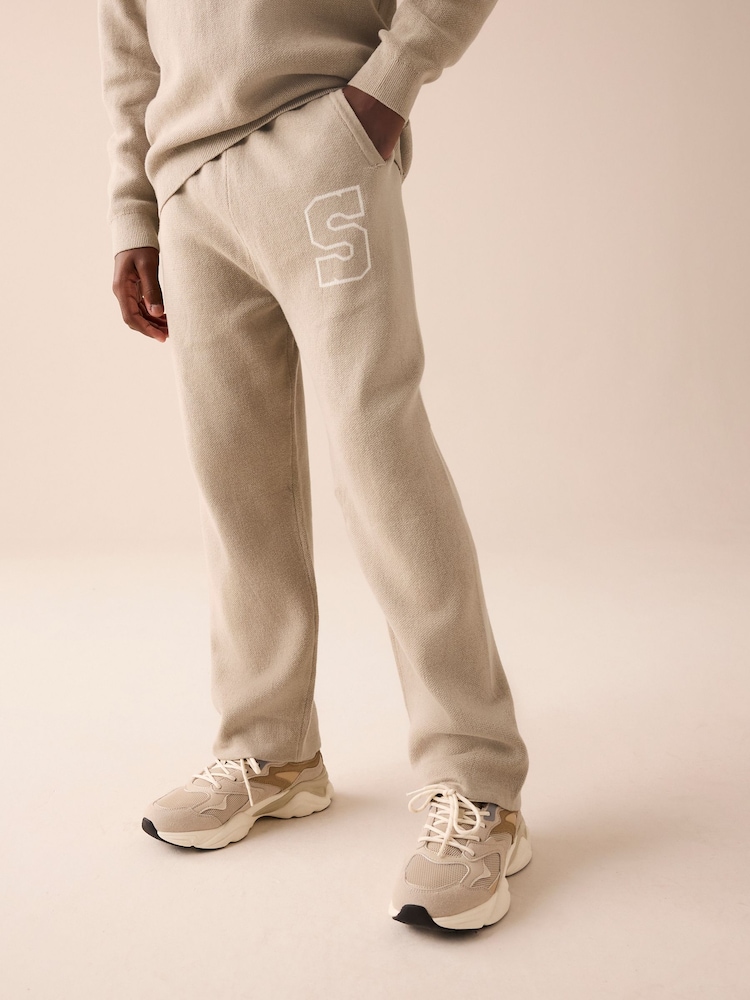 Neutral Knitted Crew Neck Jumper and Joggers Set (3-16yrs) - Image 2 of 9