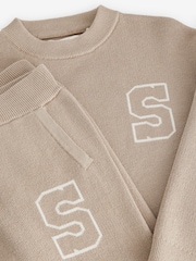 Neutral Knitted Crew Neck Jumper and Joggers Set (3-16yrs) - Image 9 of 9