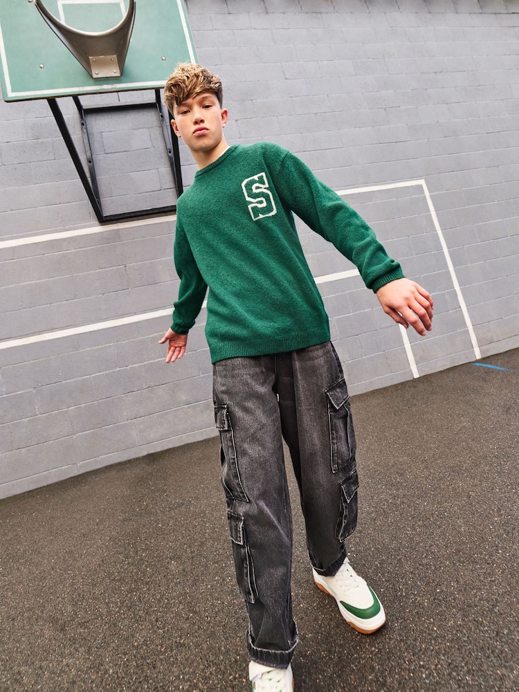 Green Knitted Crew Neck Jumper (3-16yrs) - Image 2 of 9