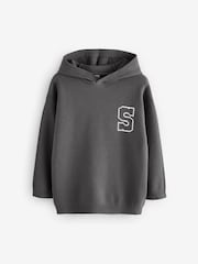 Charcoal Grey Knitted 100% Cotton Hoodie (3-16yrs) - Image 1 of 4