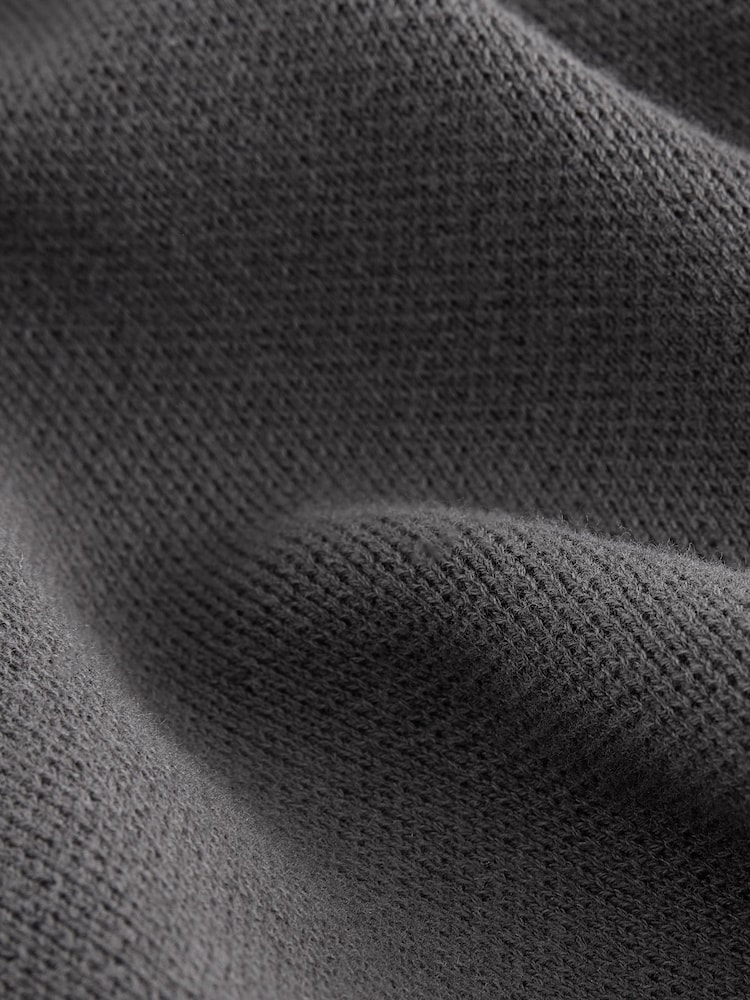 Charcoal Grey Knitted 100% Cotton Hoodie (3-16yrs) - Image 3 of 4