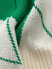 Green Argyle Pattern 100% Cotton Knitted Crew Neck Jumper (3-16yrs) - Image 3 of 8