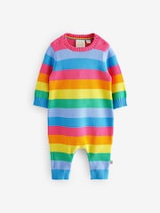 Little Bird by Jools Oliver Multi Rainbow Striped 100% Cotton Rompersuit - Image 5 of 8