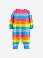 Little Bird by Jools Oliver Multi Rainbow Striped 100% Cotton Rompersuit - Image 6 of 8