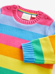 Little Bird by Jools Oliver Multi Rainbow Striped 100% Cotton Rompersuit - Image 7 of 8