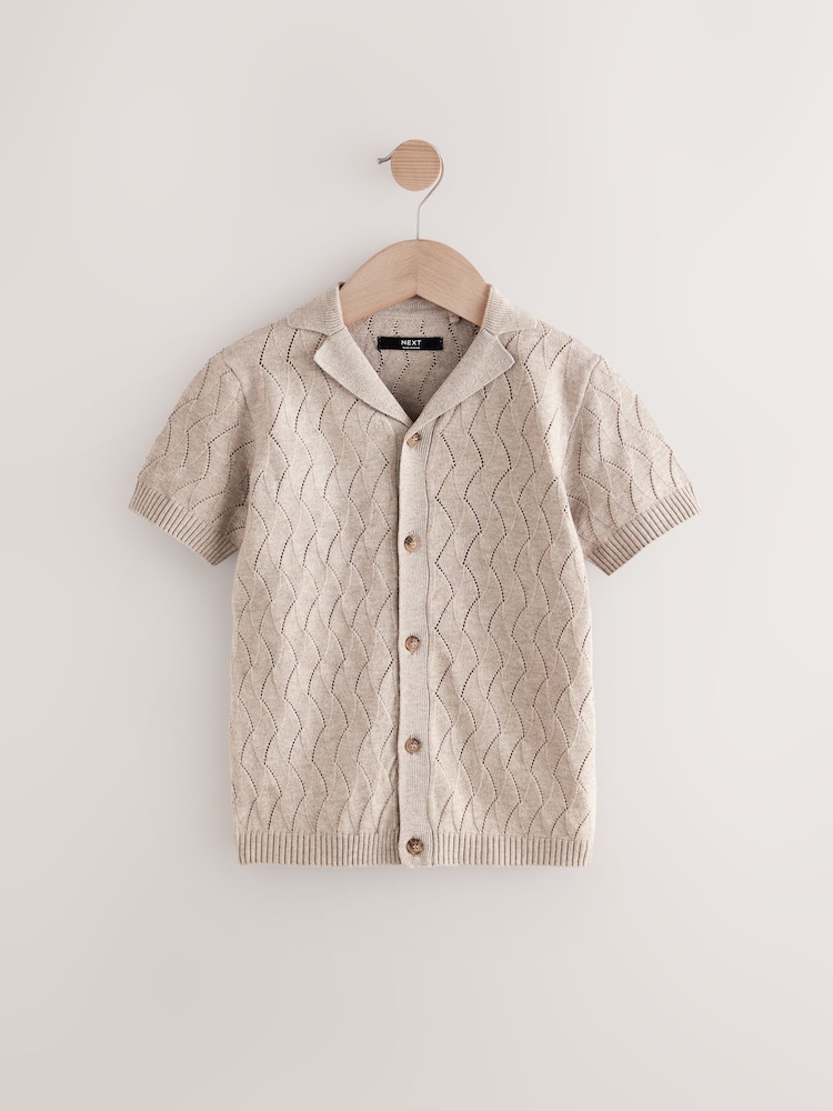 Neutro - Knitted Revere Collar Polo Shirt (3-16yrs) - Imagen 1 de 4
